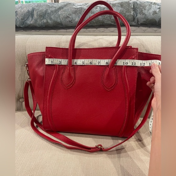 Borse in Pelle Made in Italy genuine leather tote. Red - Picture 12 of 16